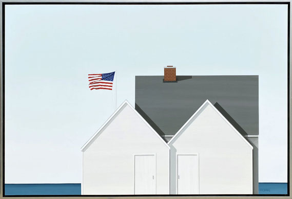 F.Lipari, "Exhibited," 2020, acrylic and watercolor pencil on canvas, 32 x 48 inches - SOLD