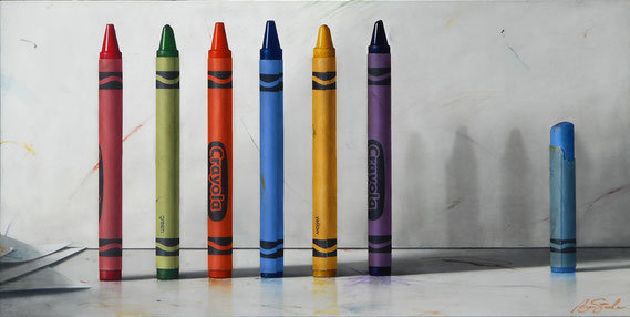 Ben Steele, "First in Line," 2019, oil on canvas, 30 x 60 inches, $10,400