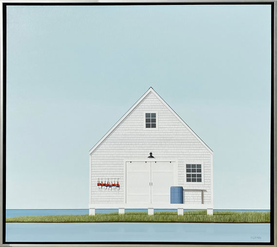 F.Lipari, "Deserted," 2020, acrylic and watercolor pencil on canvas, 36 x 40 inches, SOLD