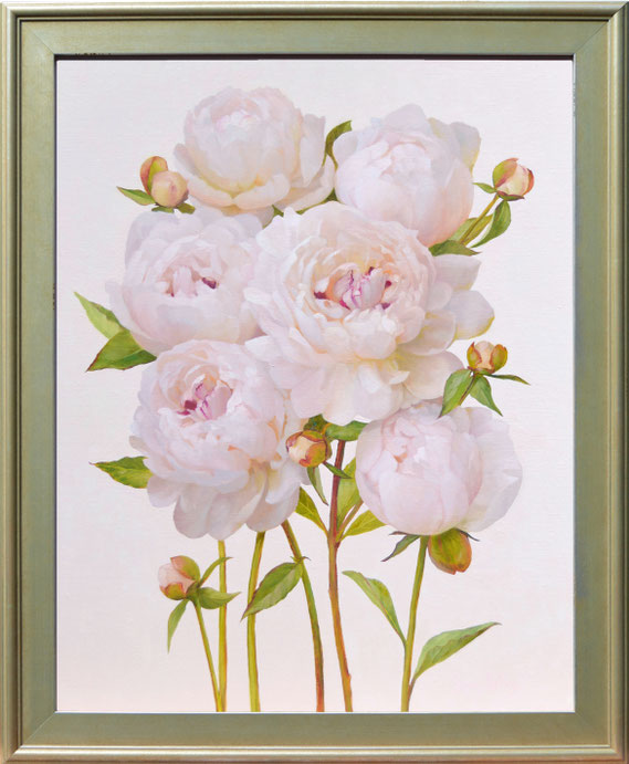 Jenny Kelley, "Pink Peonies," 2021, oil on linen over panel, 20 x 16 inches, $3,400