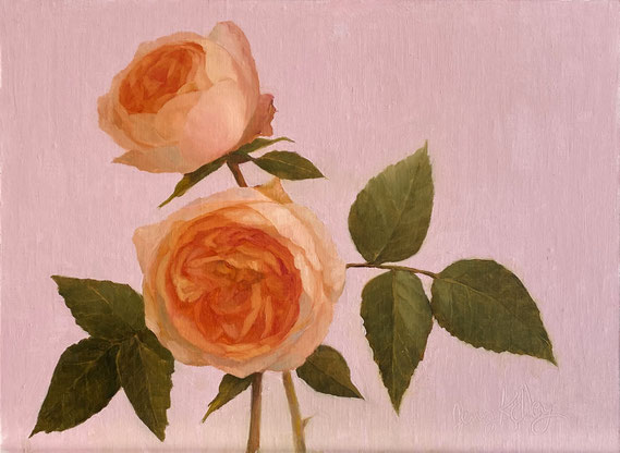 Jenny Kelley, "English Roses," 2020, oil on linen over panel, 9 x 12 inches, $2,200