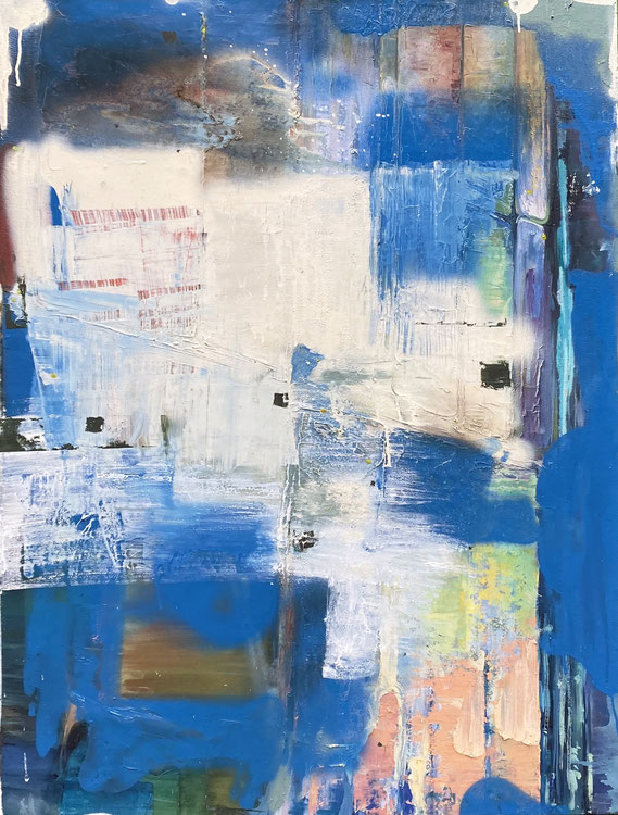 Rashad Nelson, "First Flight," 2021, enamel and acrylic on canvas, 40 x 30 inches, $7,000