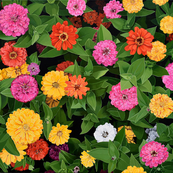 Andrew Woodward, "Wallflowers," 2022, acrylic on canvas, 30 x 30 inches, $6,800