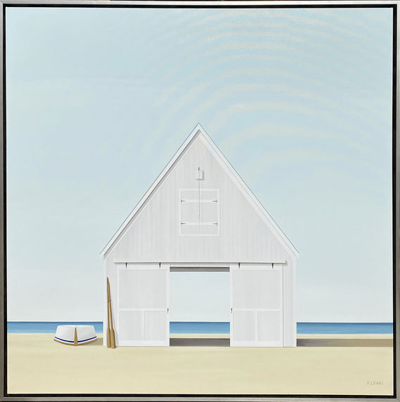 F.Lipari, "Ocean View," 2022, acrylic and watercolor pencil on canvas, 40 x 40 inches, $9,100
