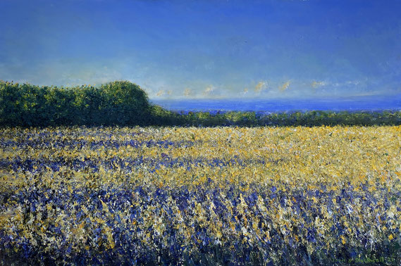 John Stockwell, "Ravi III," 2021, oil on canvas, 39.5 x 59 inches - SOLD