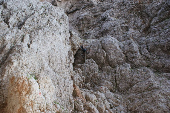 Die Schlüsselstelle in der Schlucht