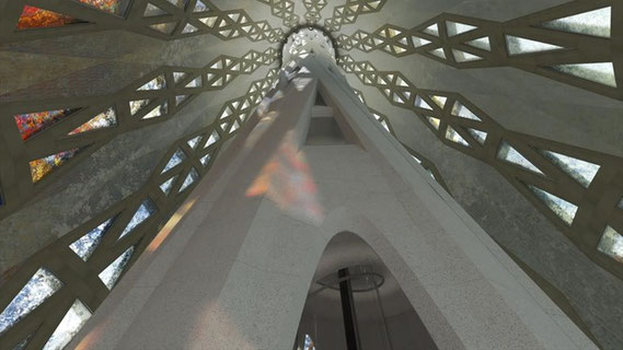Саграда Фамилия Барселона - лифт внутри центральной башни