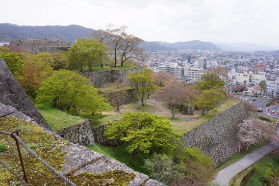 大戸櫓から見た津山城の石垣