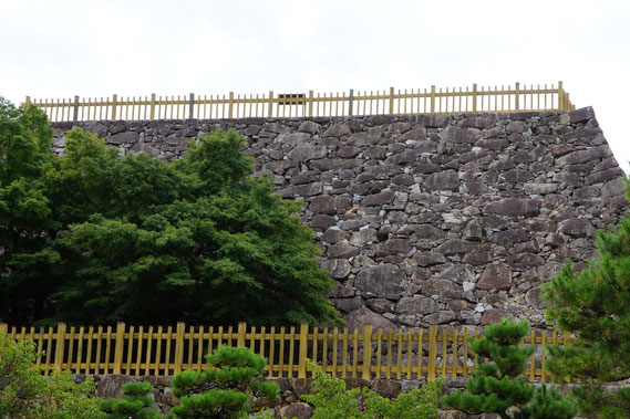 東側から見る天守台の石垣