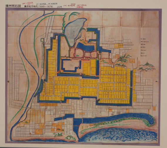 藤井松平時代（1649年～1679年）の明石城の図