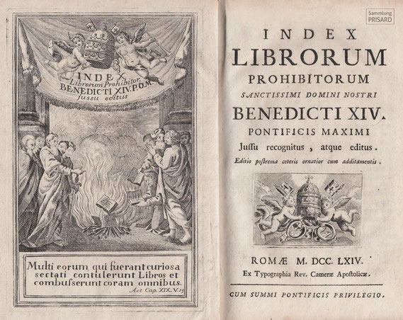 LIB.18.043 Index Librorum Prohibitorum / Index der verbotenen Bücher (Rom, 1764) / © Sammlung PRISARD