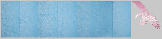 Wogen 2012 Atelier Speicher II Münster Relief Polystyrol Hartschaum 125 x 523 x 2 cm, Foto: Günter Wintgens