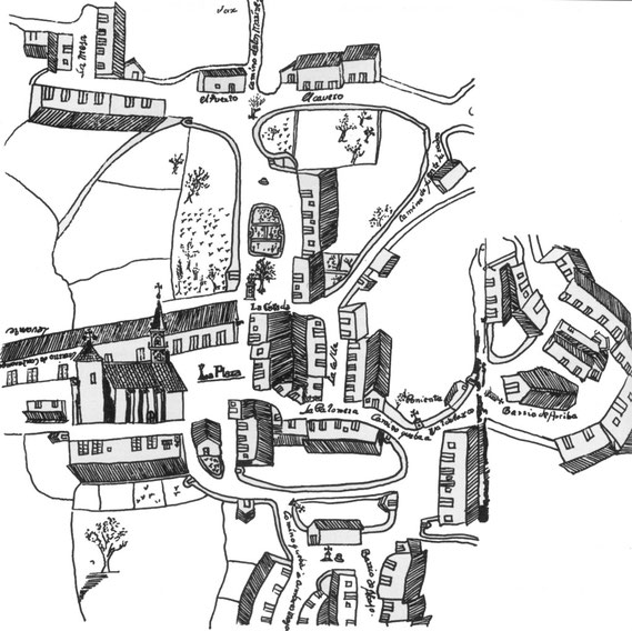 Núcleo urbano de Cortelazor en el siglo XVIII