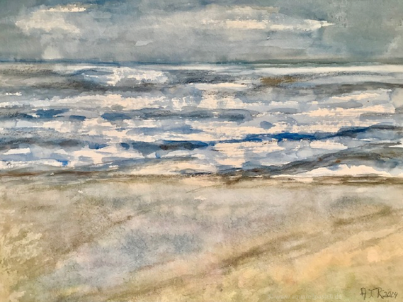 Überspülter Strand (30 x 40 cm)