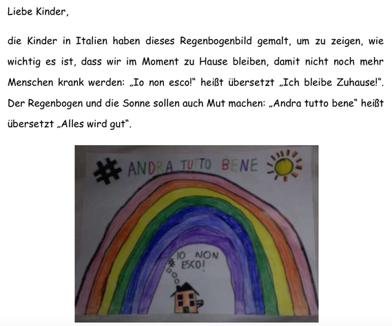 Ausmalbild Regenbogen Alles Wird Gut