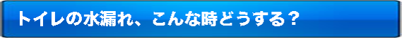 トイレの水漏れ、こんな時どうする?