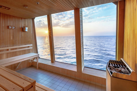 Sauna an Bord der MS Finnmarken ©Hurtigruten