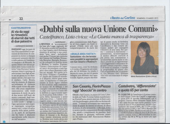 IL RESTO DEL CARLINO DEL 10 MARZO 2013