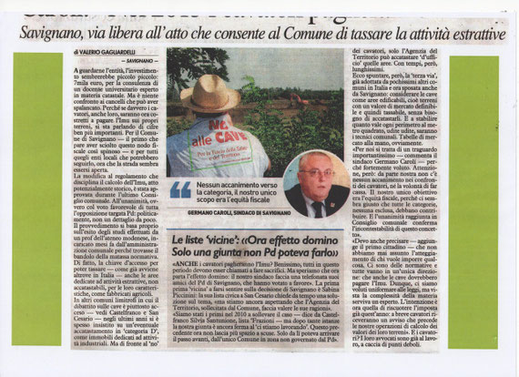 SAVIGNANO TASSA ATTIVITA' ESTRATTIVE