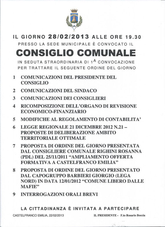 77 CONSIGLIO COMUNALE DEL 28 FEBBRAIO 2013