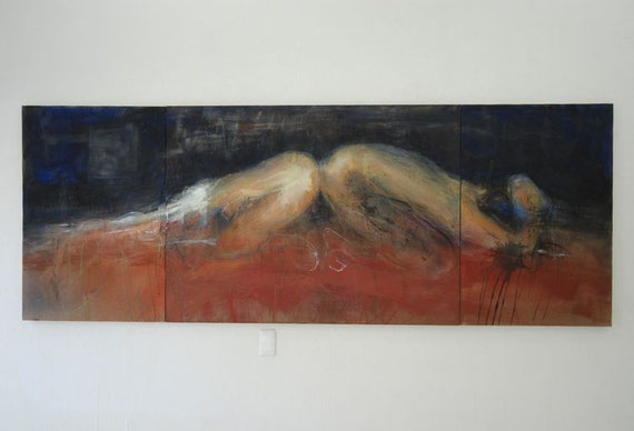Kissing-between man and woman / 2009 / 97x261cm