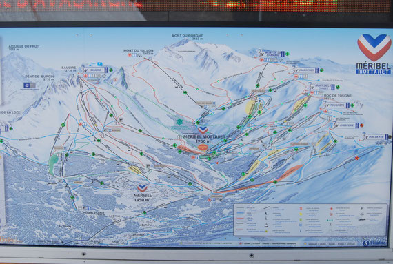 Plan des pistes de Meribel