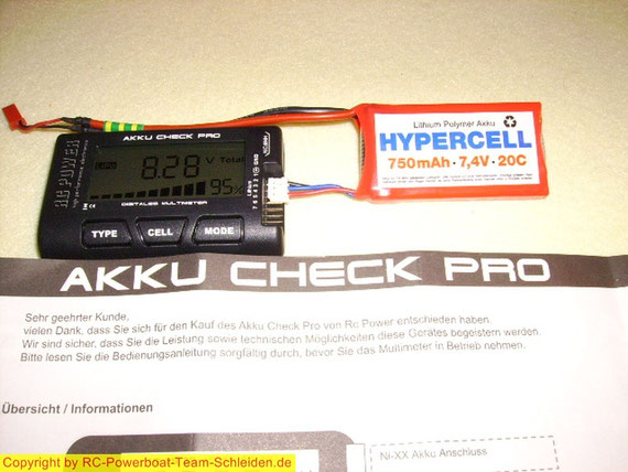 LiPo Accu-Check , damit lassen sich alle Zellen innerhalb von wenigen Sec. einzeln messen. u.v.m