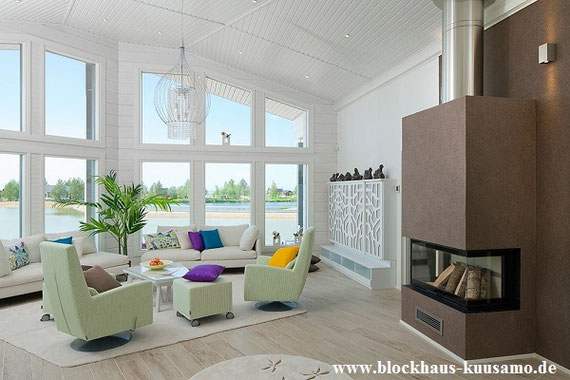 Die Inneneinrichtung eines Blockhauses mit Panoramablick - Architektenhaus, Blockhaus, Holzhaus, Holzhäuser, Blockhäuser, Hausbau, Planung, Einrichten, Inneneinrichtung, Stadthaus, Stadthaus, Landhaus