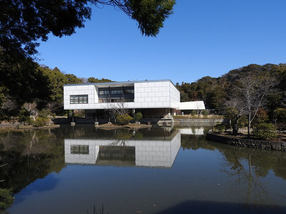 平家池から鎌倉文華館鶴岡ミュージアムを望む　