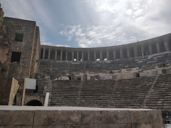 A Aspendos, très ancien théâtre et toujours en activité à l'heure d'aujourd'hui 
