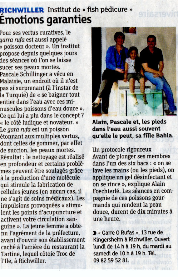 Article des Dernières Nouvelles d'Alsace edition du 1er avril 2012
