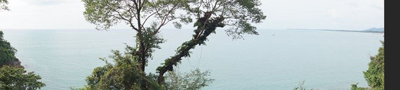 Blick von der Terasse des Lamru Nationalparks auf den Andaman See