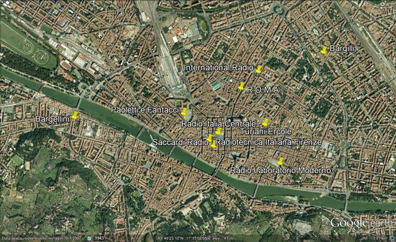 Mappa Antiche Ditte radio a Firenze