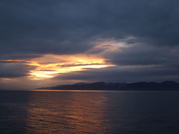 Sonnenuntergang über der Südinsel