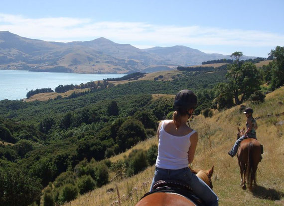 Nele, Kera und ich auf einem Horse Trek mit Aussicht