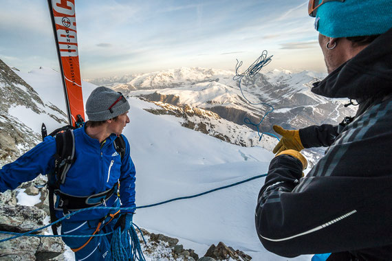 Quentin et Benj à la Brèche de la Meije (photo Alexandre Buisse)