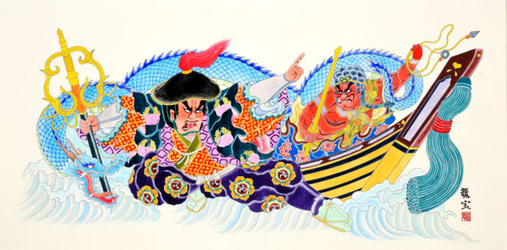 青森　ねぶた　未送り絵　義夫作 青森 ねぶた 未送り絵 義夫作 絵画