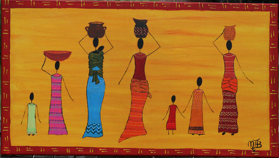 peinture de mireille Jestin Boucheron; Peinture Afrique