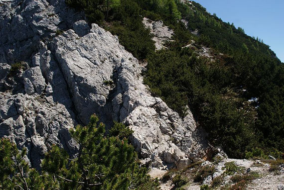 Die Schlüsselstelle beim Übergang in die Westflanke