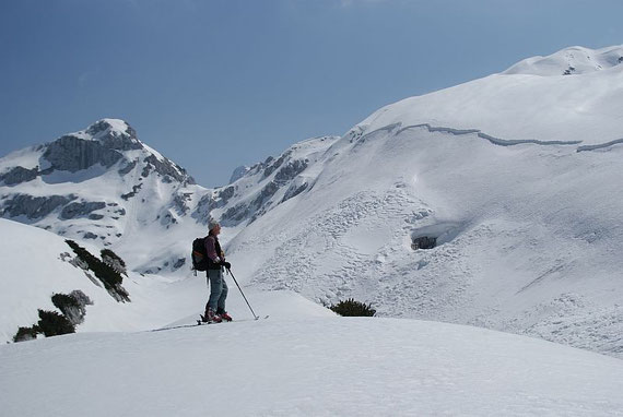 Beim Rückanstieg hinauf zum Col Delle Erbe