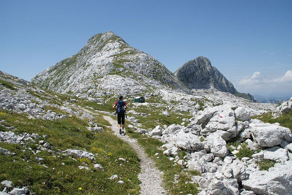 Kurz vor dem Biwak mit dem Gipfel schon in Reichweite