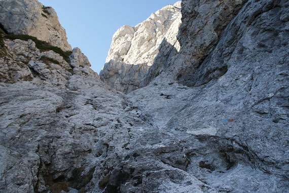 Der Blick zurück hinauf in die Schlucht