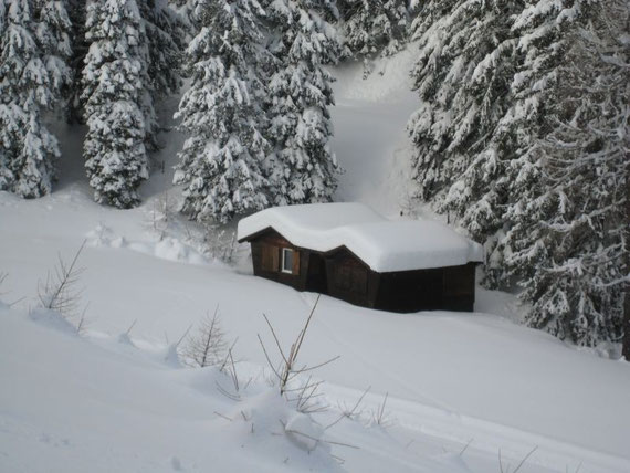 Zum Vergleich wieder die gleiche Hütte wie oben