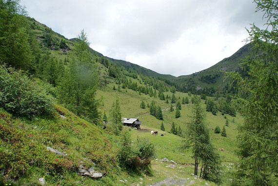 Beim Abstieg der Blick zurück zum schönen Sattel (1991m)