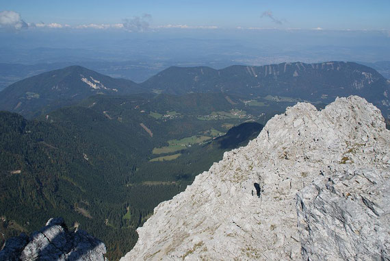Der Blick hinunter zum Ausgangspunkt