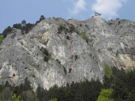 Die Aufstiegsroute mit dem Skywalk