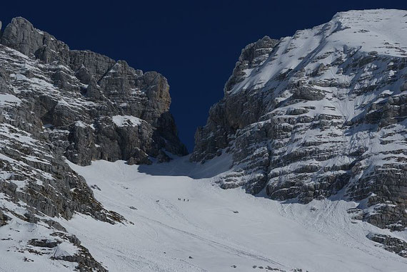 Blick hinauf in die Forca del Palone