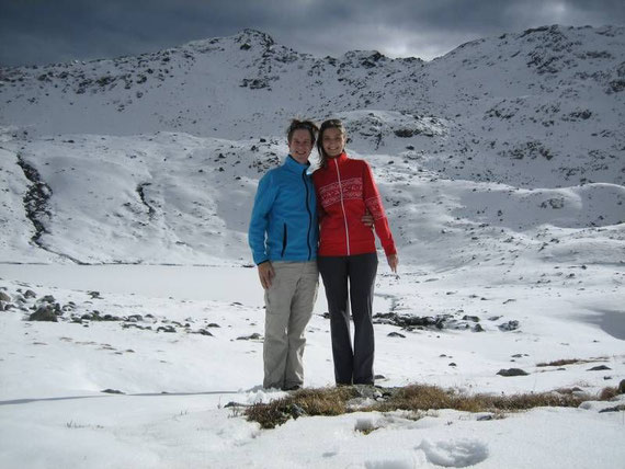 Mit der besten Begleitung die es gibt beim zugefrorenen Feldsee in nicht ganz 2300m