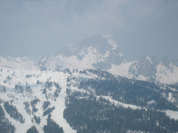 Blick nach Westen zum Trogkofel (2280m)