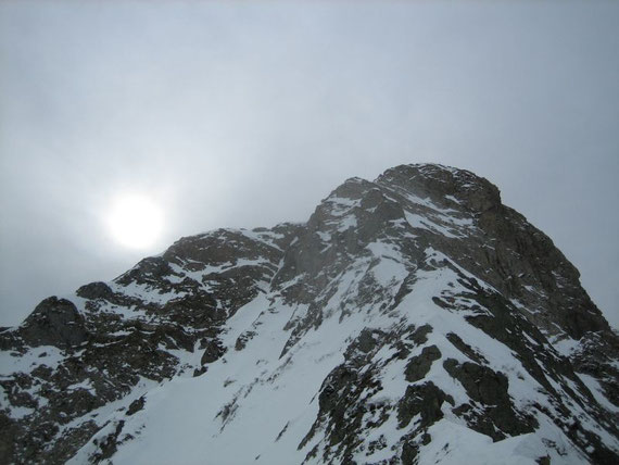 Von der Scharte aus der Blick auf den Hohen Trieb (2199m)
